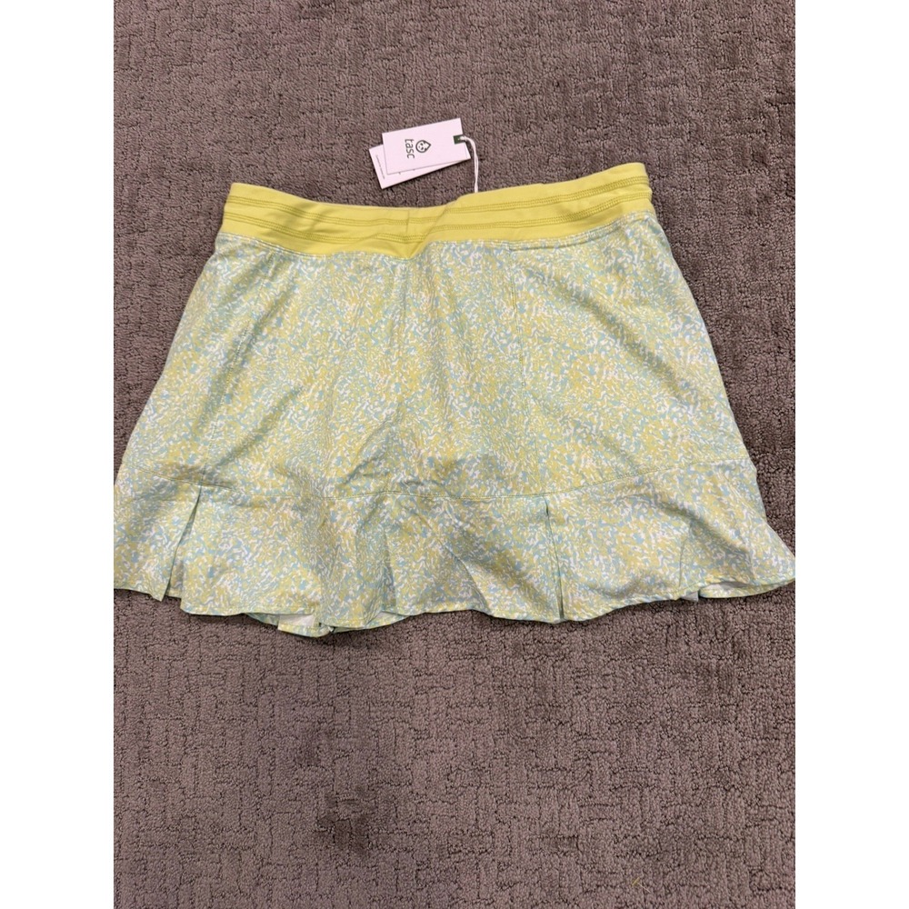 Women’s Floral Green Neon Yellow-Accent Skort Tennis Golf